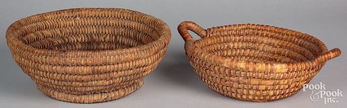 TWO PENNSYLVANIA RYE STRAW BASKETS,