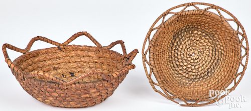 TWO PENNSYLVANIA RYE STRAW BASKETS,