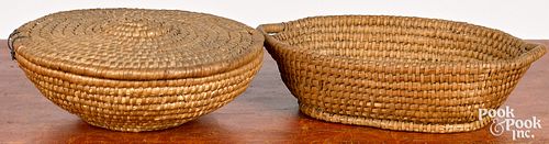 TWO PENNSYLVANIA RYE STRAW BASKETS,