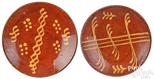 TWO PENNSYLVANIA SLIP DECORATED