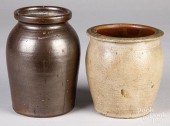 TWO PENNSYLVANIA STONEWARE CRO