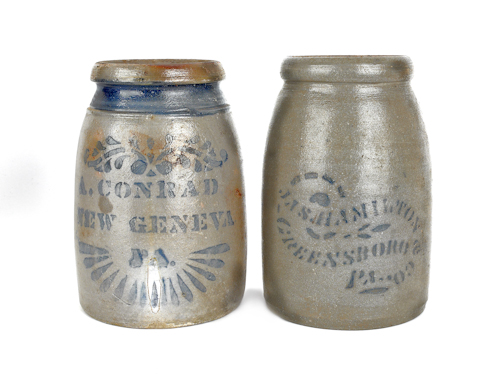 Two Pennsylvania stoneware jars