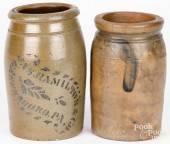 TWO PENNSYLVANIA STONEWARE JAR