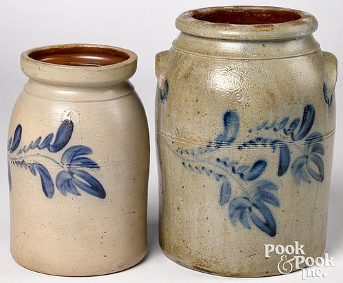 TWO PENNSYLVANIA STONEWARE JARS,