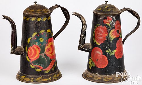 TWO PENNSYLVANIA TOLEWARE COFFEE