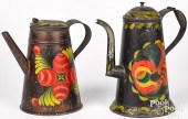 TWO PENNSYLVANIA TOLEWARE COFF