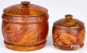 TWO PENNSYLVANIA TREENWARE LID