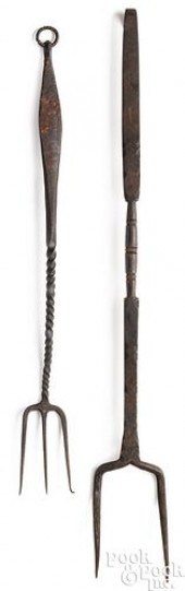 TWO PENNSYLVANIA WROUGHT IRON