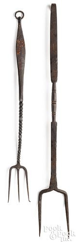 TWO PENNSYLVANIA WROUGHT IRON