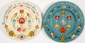 TWO PER LYSNE PAINTED PLATESTw