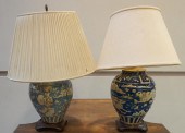 TWO PERSIAN BLUE GLAZED CERAMI