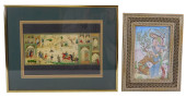TWO PERSIAN FRAMED PAINTINGS,