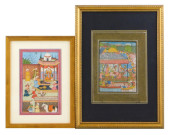 TWO PERSIAN FRAMED PAINTINGS,