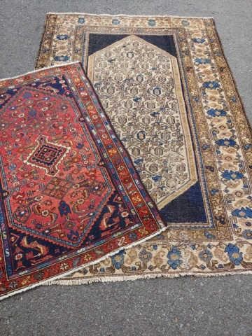 TWO PERSIAN HAMADAN RUGS, EARLY