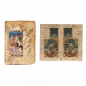 TWO PERSIAN MANUSCRIPT PAINTIN