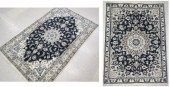 TWO PERSIAN NAIN AREA RUGS, IS