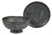 TWO PERSIAN PATINATED BRONZE I
