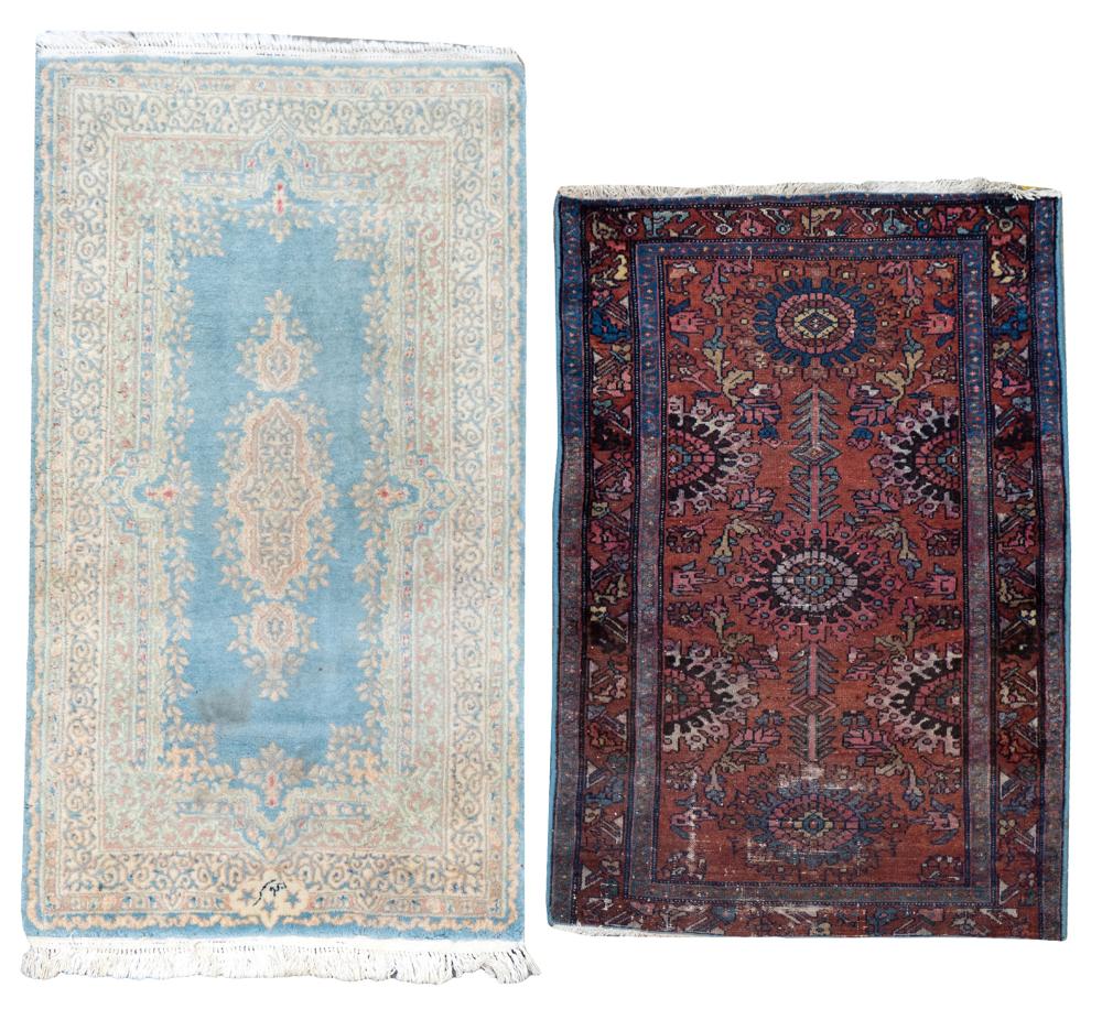 TWO PERSIAN RUGSeach wool on