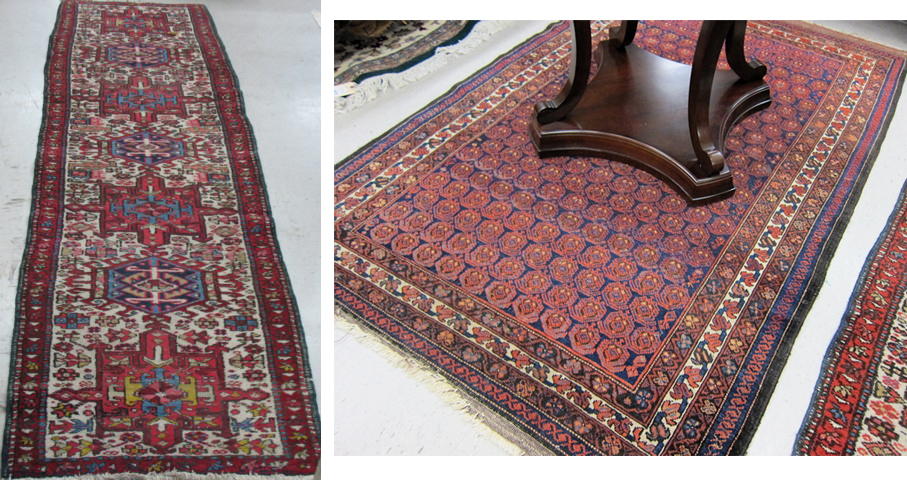 TWO PERSIAN SEMI-ANTIQUE AREA RUGS: