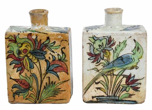 TWO PERSIAN STYLE EARTHENWARE TEA