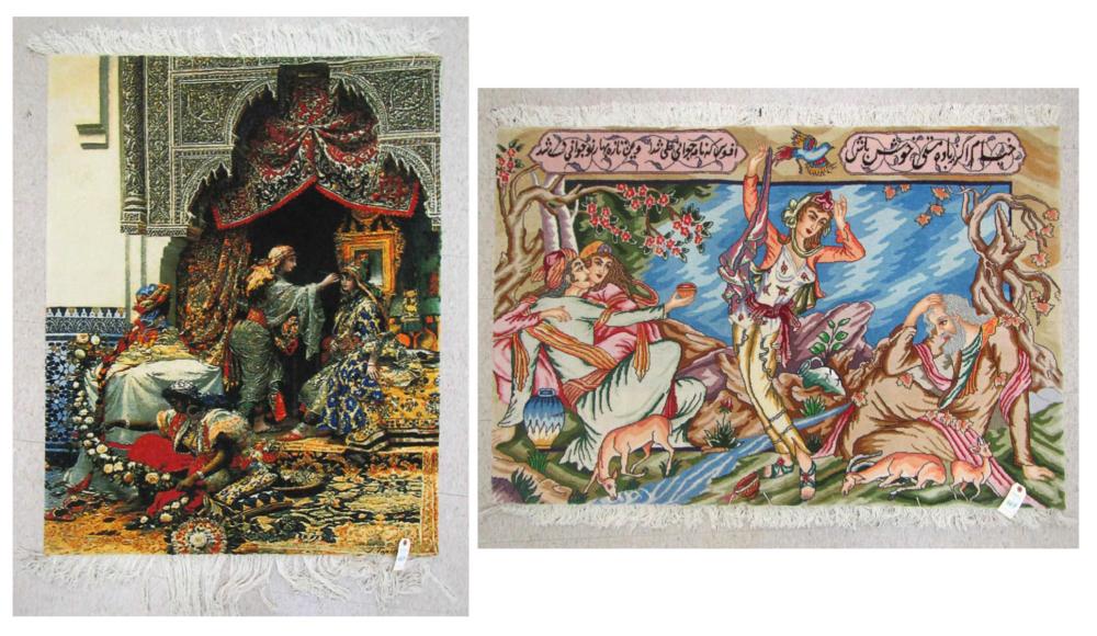 TWO PERSIAN TABRIZ TABLEAU