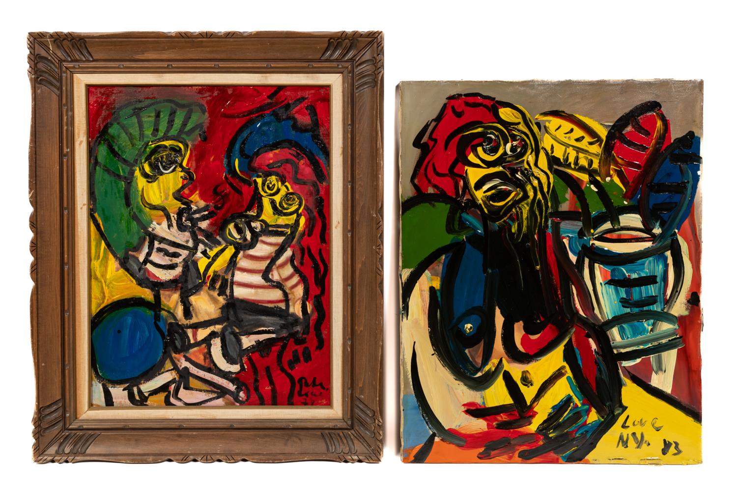 TWO PETER KEIL ABSTRACT FIGURAL