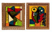 TWO PETER KEIL CUBIST PORTRAIT