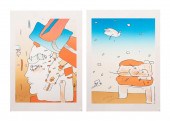 TWO PETER MAX SERIGRAPHS, PIQU