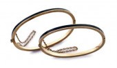 Two petite black enamel bangle