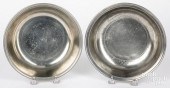 TWO PEWTER BASINS BY LOVE AND