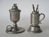 Two pewter camphene chamber la