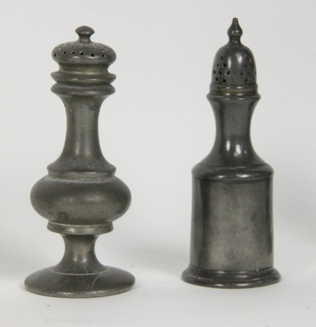 Two pewter casters early 19th