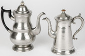 TWO PEWTER COFFEEPOTS<br>Two p