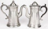 TWO PEWTER COFFEEPOTSTwo pewte