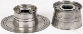 TWO PEWTER INKWELLS<br>Two pew