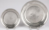 TWO PEWTER PLATES BY BLAKESLEE