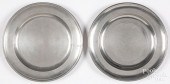 TWO PEWTER PLATES, EARLY 19TH