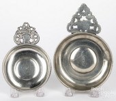 TWO PEWTER PORRINGERS, 19TH C.