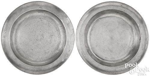 TWO PHILADELPHIA PEWTER DEEP