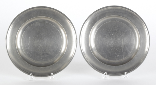 Two Philadelphia pewter plates
