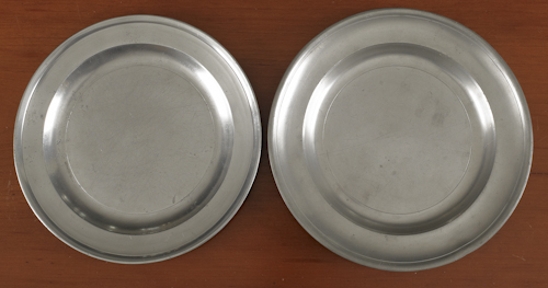 Two Philadelphia pewter plates