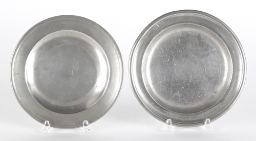 Two Philadelphia pewter plates