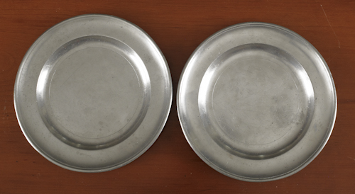 Two Philadelphia pewter plates