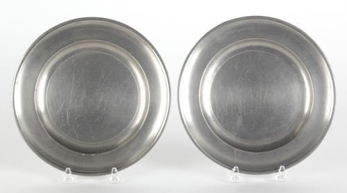 Two Philadelphia pewter plates