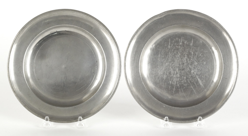 Two Philadelphia pewter plates