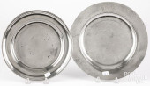 TWO PHILADELPHIA PEWTER PLATES
