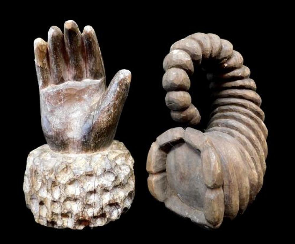 TWO PHILIPPINE PAPER MACHE WOOD