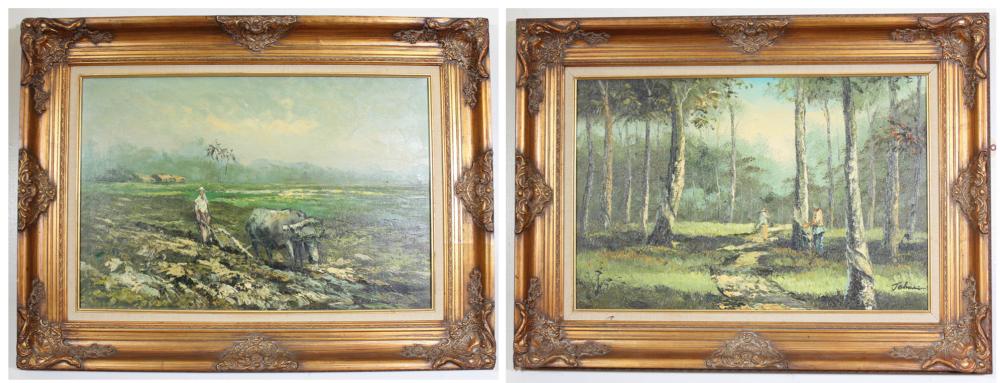 TWO PHILIPPINES LANDSCAPES OILS