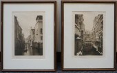 TWO PHOTOGRAVURES OF VENICE, F