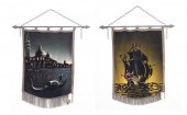 TWO PICTORIAL ART DECO BANNER